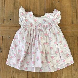 Southern taters striped floral ruffled shoulders blouse girls size 5